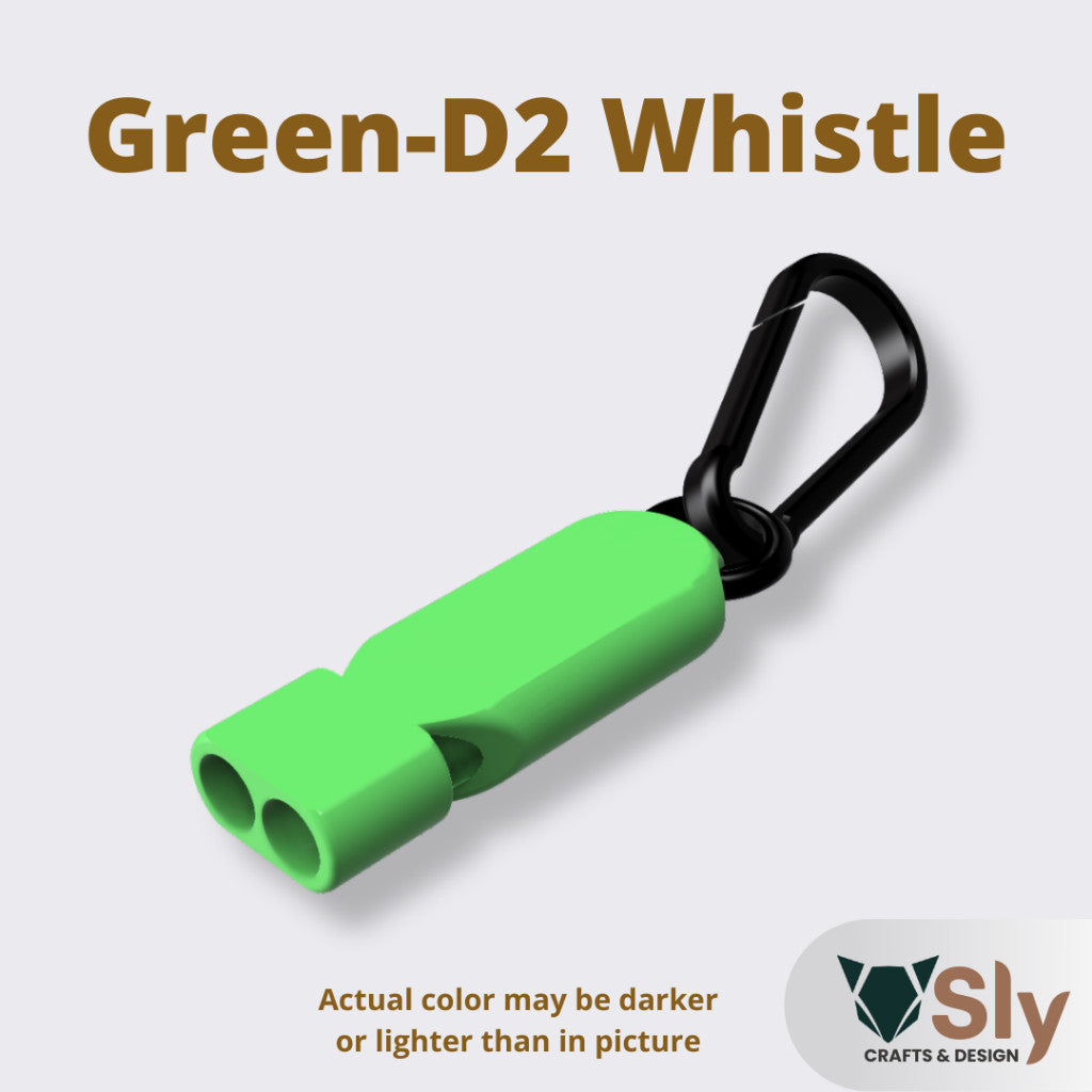 EDC Dual Tone Emergency Whistle with Carabiner | Loud Safety Survival Keychain Gear