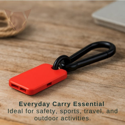 EDC Slim Whistle with Carabiner | Compact Emergency Survival Keychain Tool