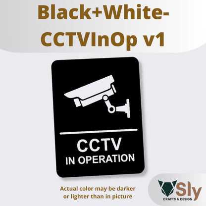 CCTV in Operation Sign | Security Camera Warning with Free Adhesive for Home & Office