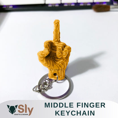 Funny Middle Finger/Dirty Finger Hand Gesture Novelty Keychain