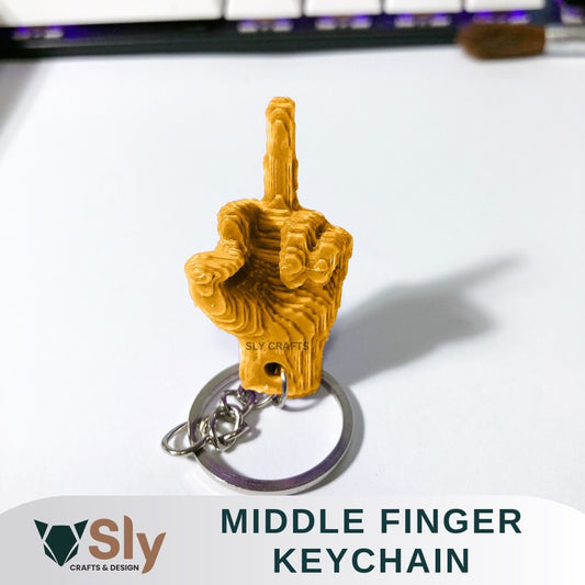 Funny Middle Finger/Dirty Finger Hand Gesture Novelty Keychain