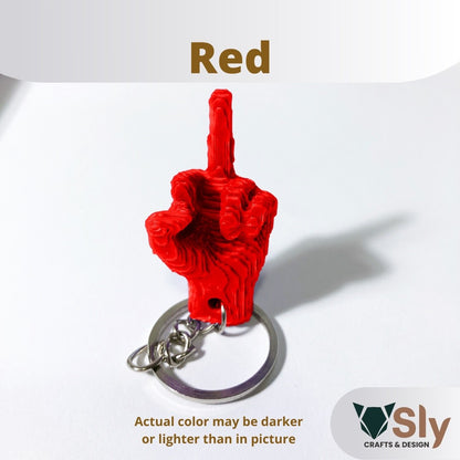 Funny Middle Finger/Dirty Finger Hand Gesture Novelty Keychain