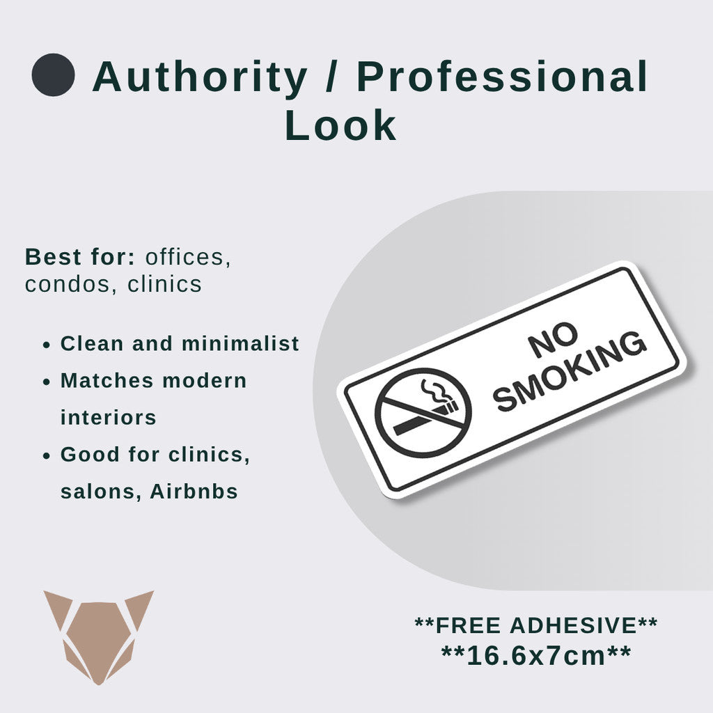 No Smoking Sign | Business Warning Notice Board with Free Adhesive for Shops Offices