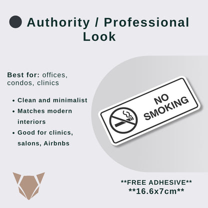 No Smoking Sign | Business Warning Notice Board with Free Adhesive for Shops Offices