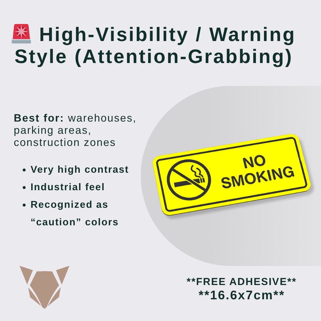 No Smoking Sign | Business Warning Notice Board with Free Adhesive for Shops Offices