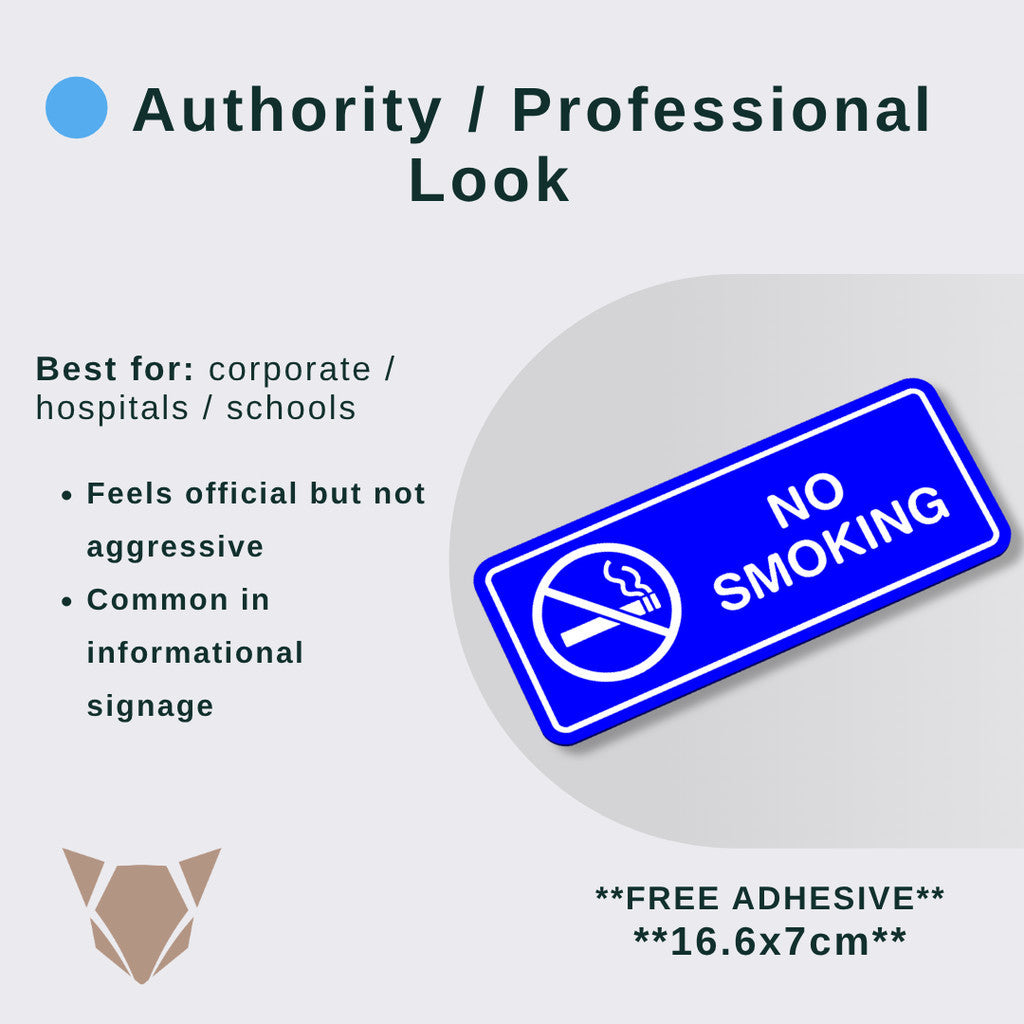 No Smoking Sign | Business Warning Notice Board with Free Adhesive for Shops Offices