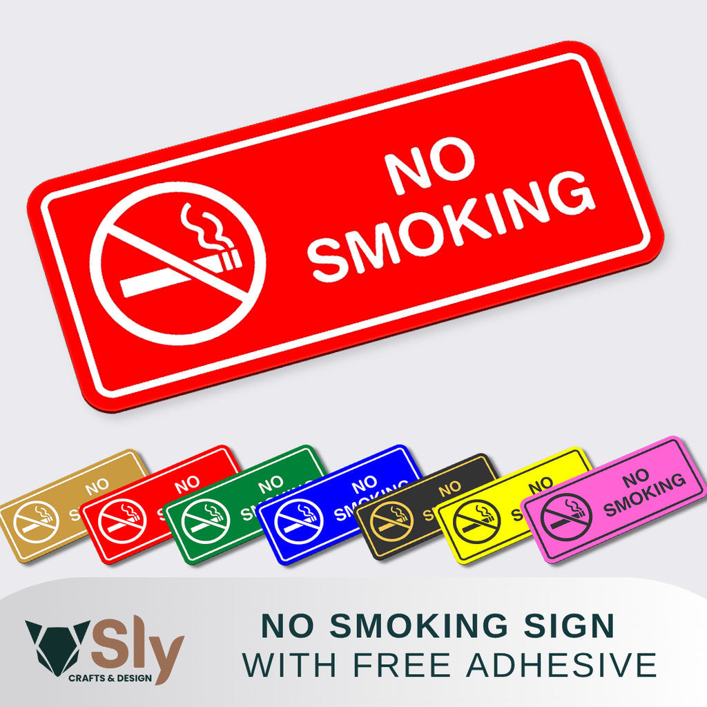 No Smoking Sign | Business Warning Notice Board with Free Adhesive for Shops Offices