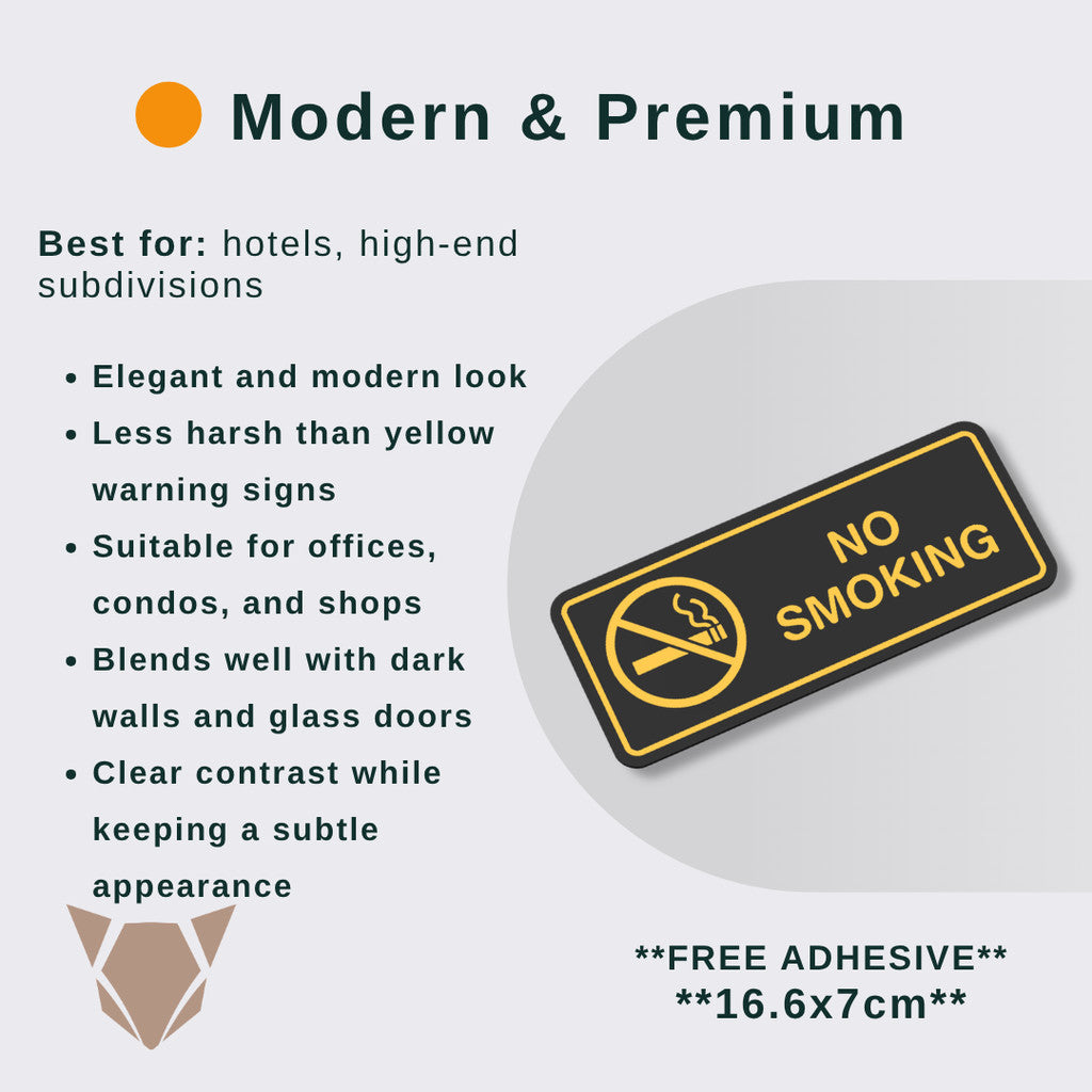 No Smoking Sign | Business Warning Notice Board with Free Adhesive for Shops Offices