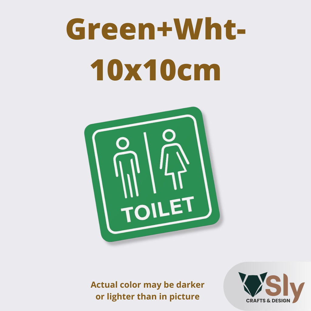 Toilet Sign Line Art Style | Rectangular and Square Door Sign with Free Adhesive