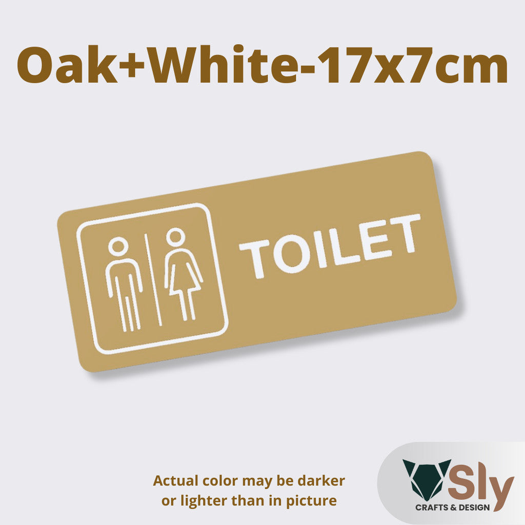 Toilet Sign Line Art Style | Rectangular and Square Door Sign with Free Adhesive