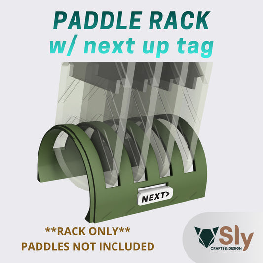 Modular Pickleball Paddle Rack with Next Up Tag | Portable Paddle Holder Organizer