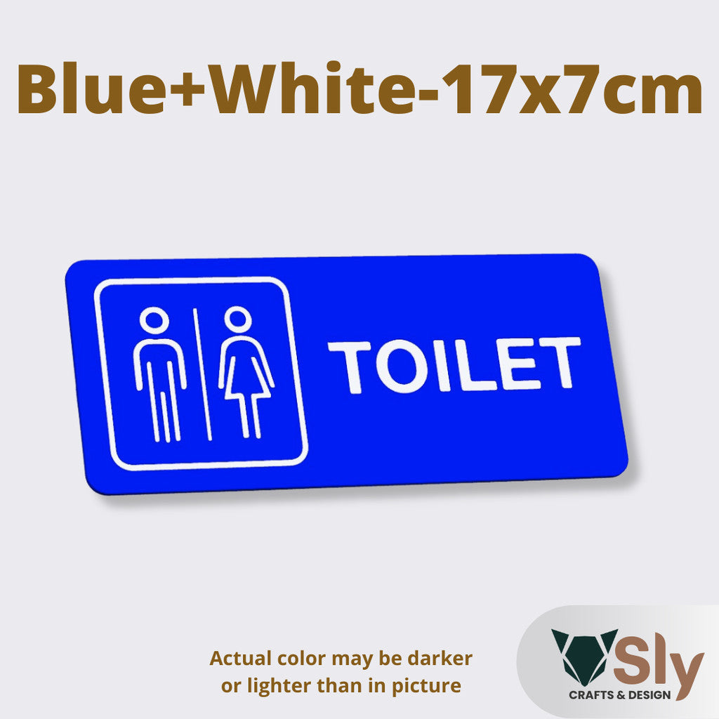 Toilet Sign Line Art Style | Rectangular and Square Door Sign with Free Adhesive